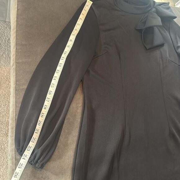 Women’s Black Long Sleeve Midi Pencil Dress with Bow Detail Size XL NEW - Picture 13 of 14